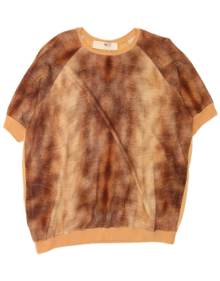 Elisabetta Franchi Blusa feminina oversized Top IT 42 médio marrom tie-dye