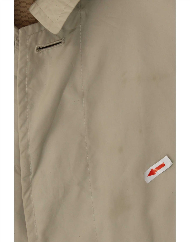 Hugo Boss Mens Trench Coat EU 52 XL Bege Poliamida