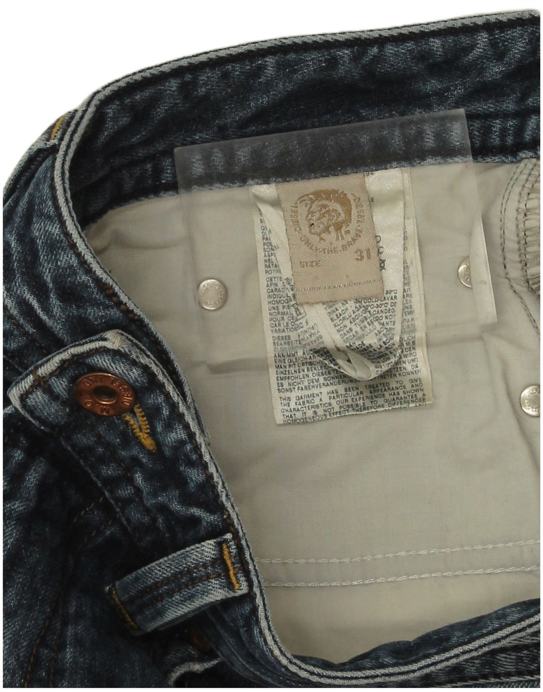 Diesel Mens Slim Jeans W31 L33 Azul Algodão