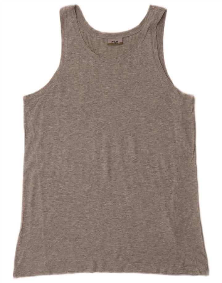 Fila Colete masculino Top cinza médio algodão manchado