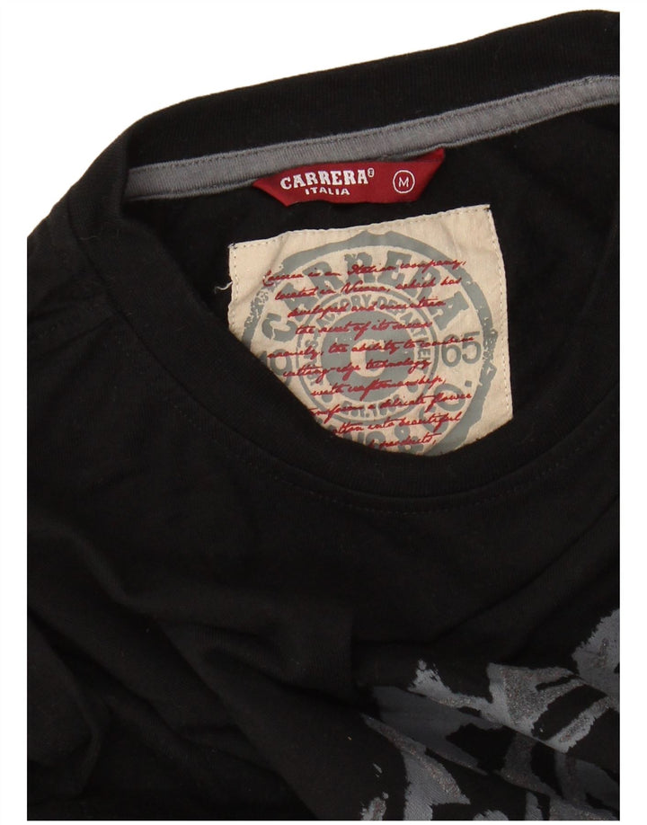 CARRERA Top gráfico masculino manga comprida médio preto