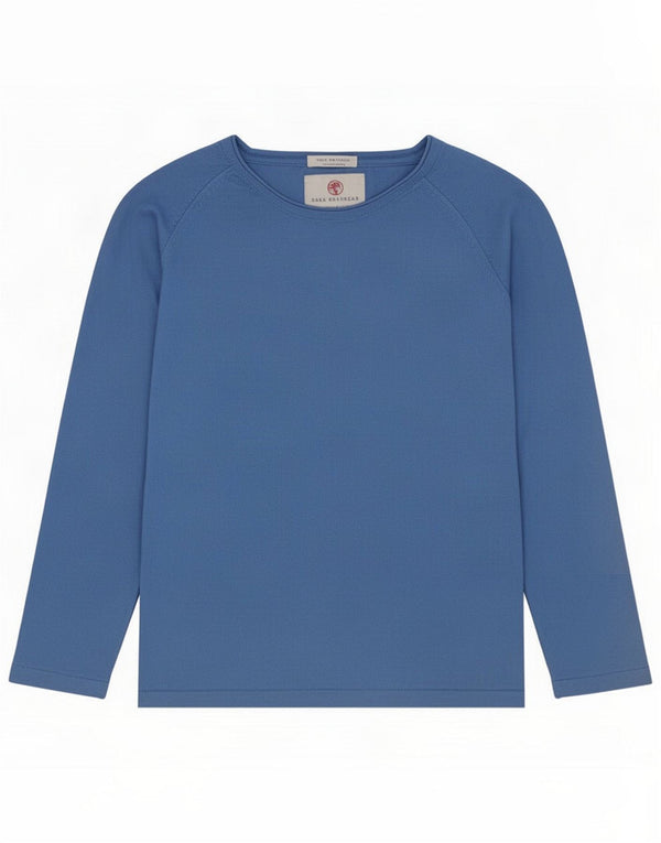Zara Girls Top Long Sleeve 7-8 Years Blue Cotton