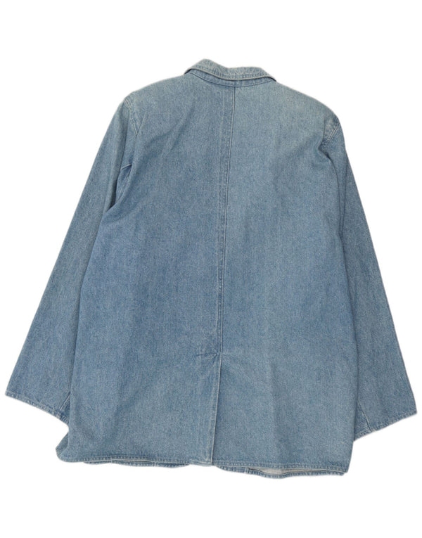 Jaqueta blazer jeans vintage feminina com 2 botões UK 18 XL azul
