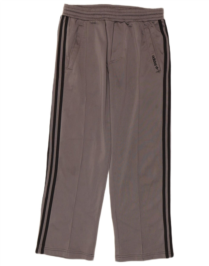 Calça de treino masculina Adidas pequena cinza poliéster