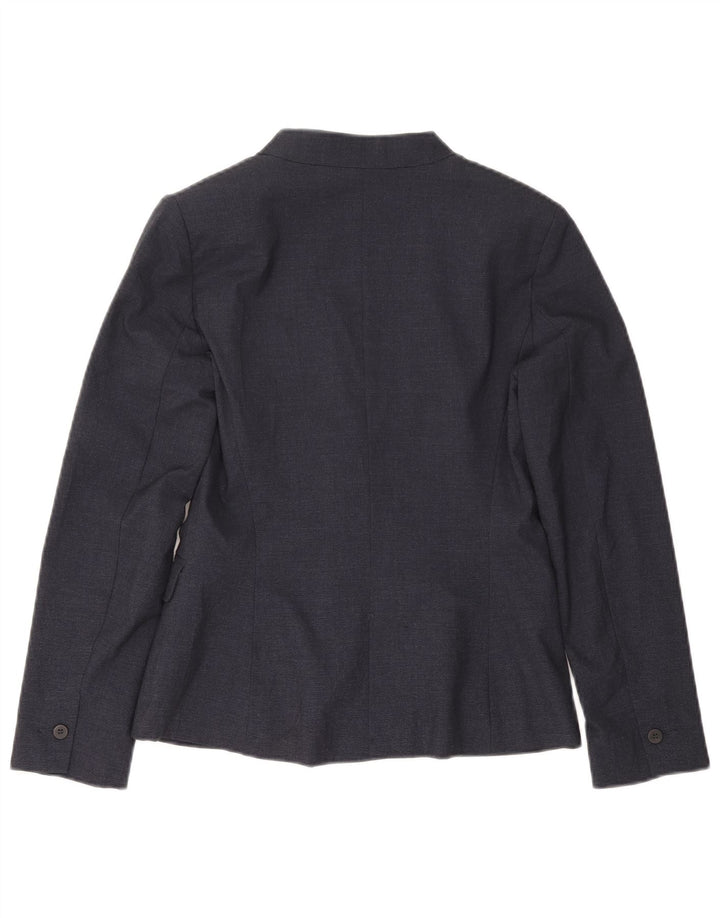 Jaqueta blazer feminina Zara com 1 botão UE 38 pequena azul marinho poliéster