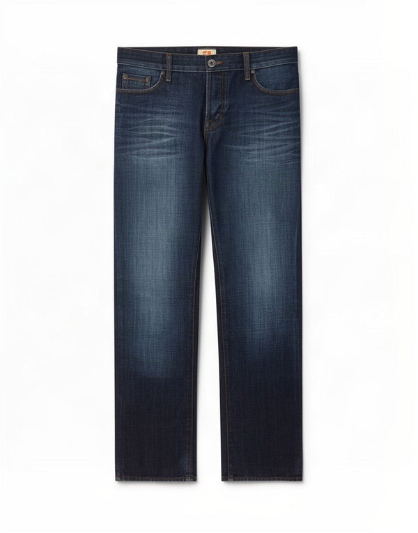 Hugo Boss Mens Regular Fit Straight Jeans W34 L32 Azul Marinho Algodão