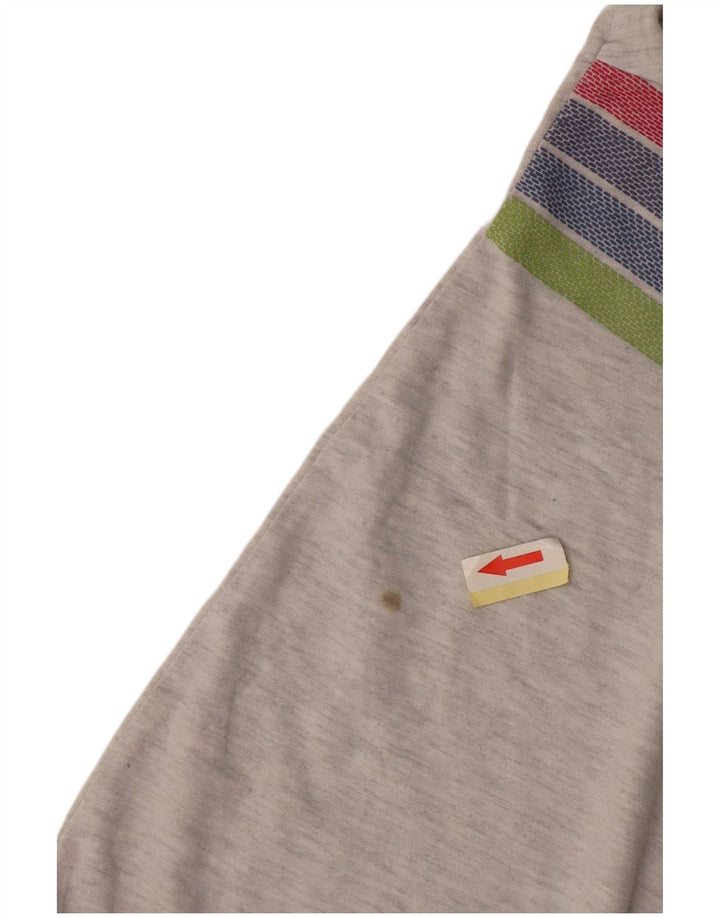 Camiseta feminina Superdry Crop Graphic UK 12 listrada cinza médio