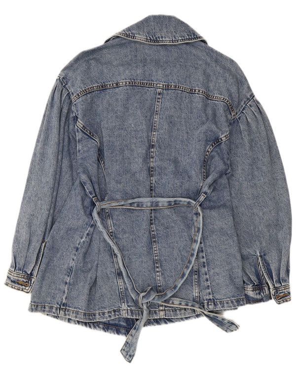 Jaqueta jeans feminina Zara UK 10 algodão azul pequeno