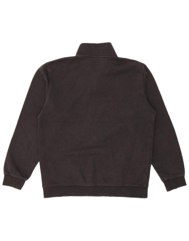 Adidas Mens Graphic Zip Neck Moletom Jumper Médio Algodão Preto