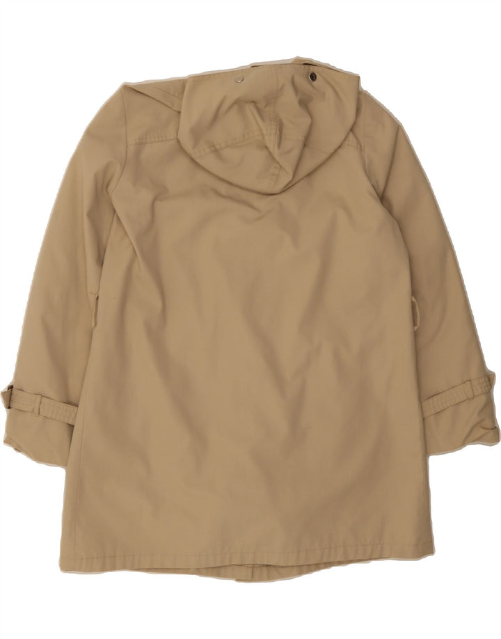 VINTAGE Womens Hooded Overcoat UK 16 Large Beige Vintage Vintage and Second-Hand Vintage from Messina Hembry 