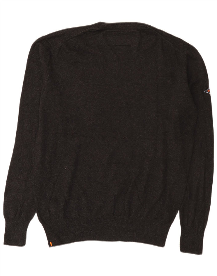 Suéter masculino Superdry com decote em V XL algodão cinza