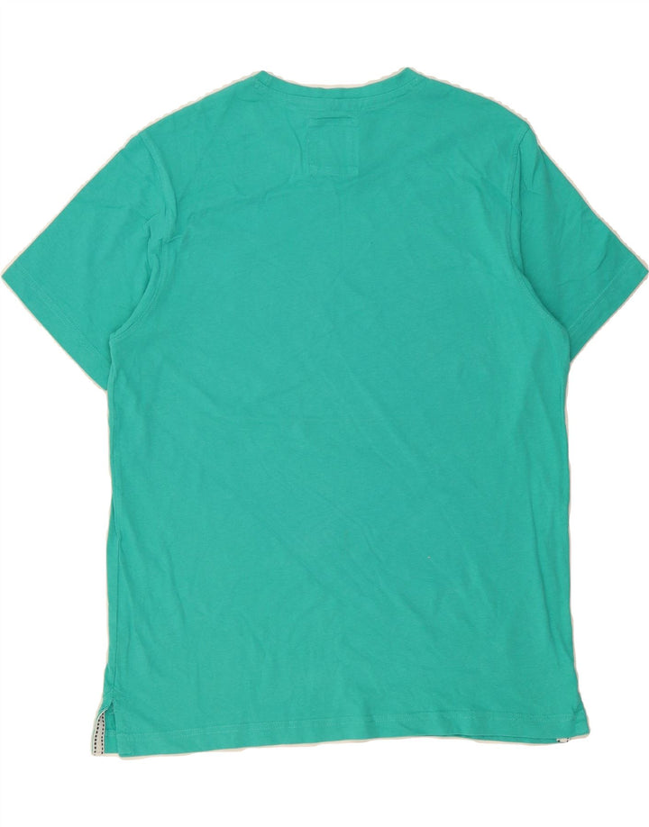 CREW CLOTHING Mens T-Shirt Top Large Turquoise Cotton Vintage Crew Clothing and Second-Hand Crew Clothing from Messina Hembry 