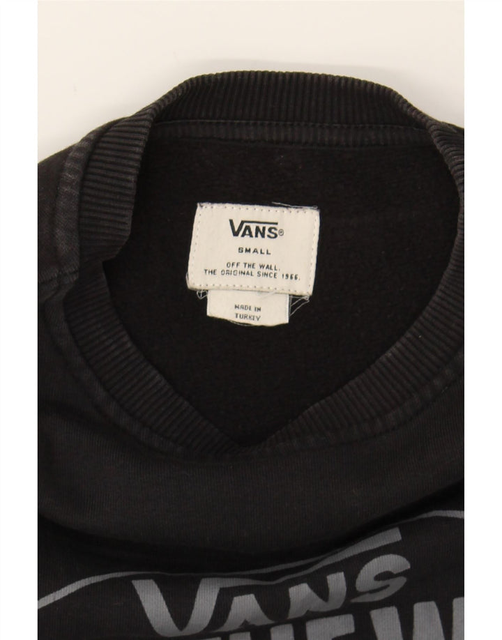 VANS Mens Graphic Sweatshirt Jumper Small Black Cotton Vintage Vans and Second-Hand Vans from Messina Hembry 