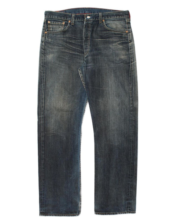 Levi's Masculino 501 Straight Jeans W38 L34 Azul Marinho Algodão