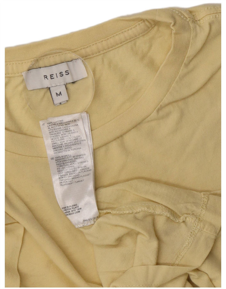 Camiseta masculina Reiss Top médio algodão amarelo