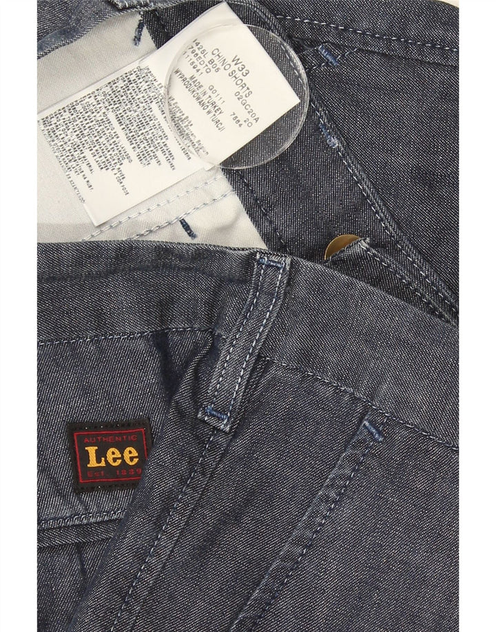 Lee Mens Chino Shorts W33 Médio Algodão Azul Marinho
