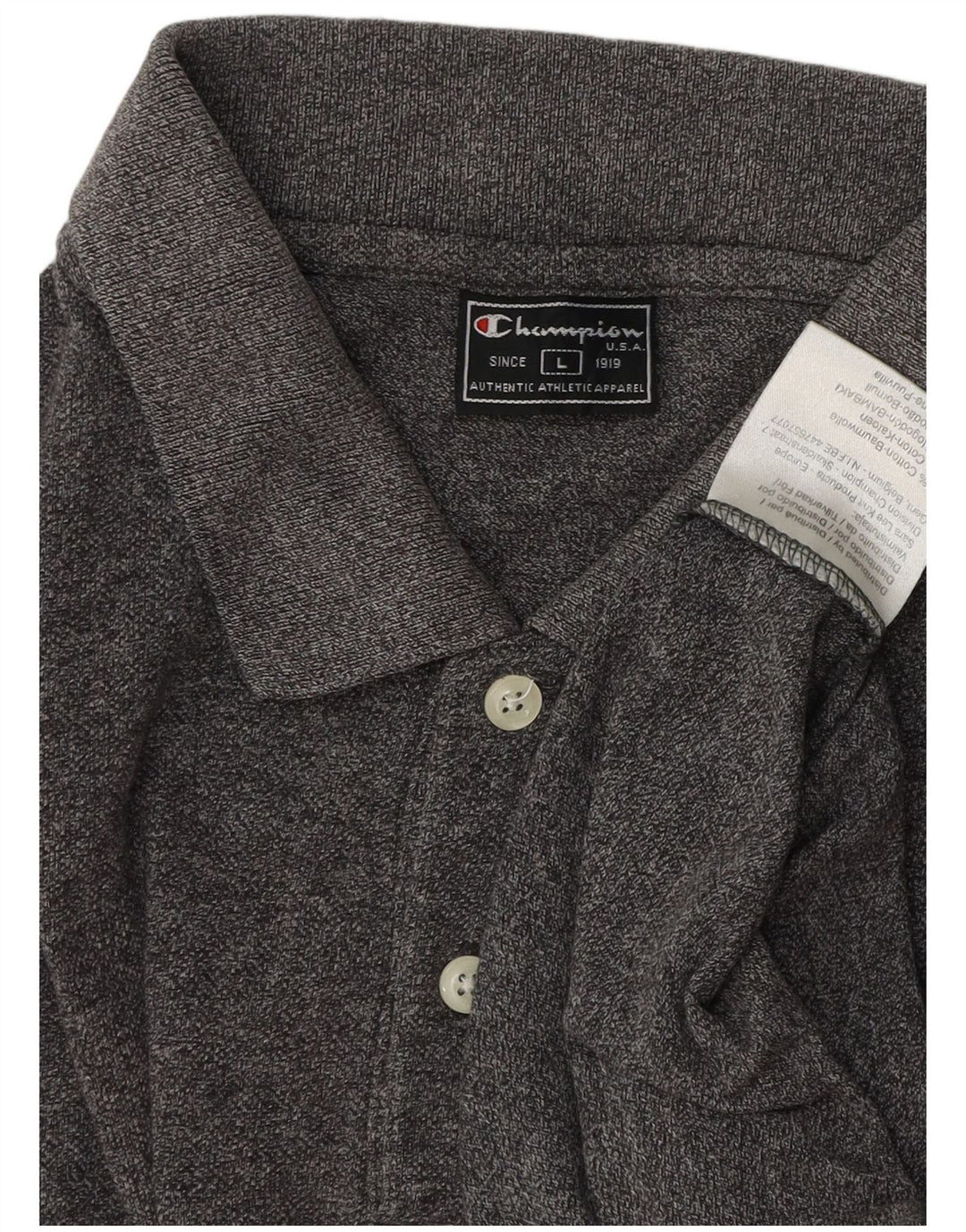 Camisa polo masculina Champion grande algodão cinza