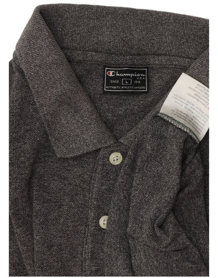 Camisa polo masculina Champion grande algodão cinza