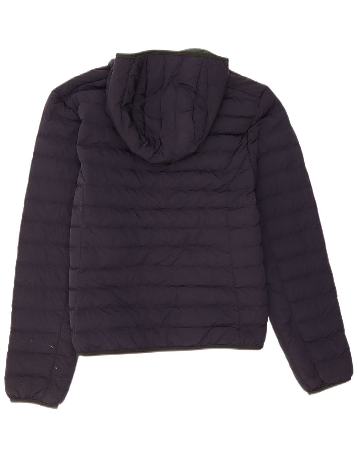 Jaqueta masculina acolchoada com capuz Lacoste EU 46 pequena azul marinho poliamida