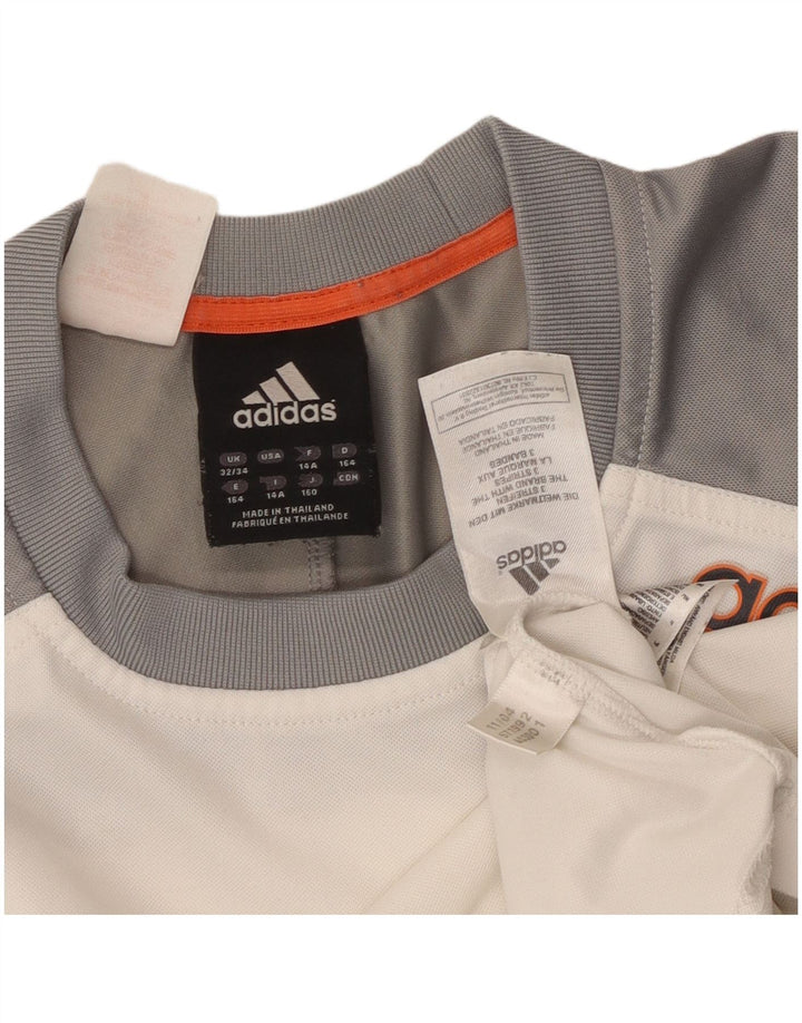 Camiseta Adidas Menino 13-14 Anos Branco Colorblock Poliéster