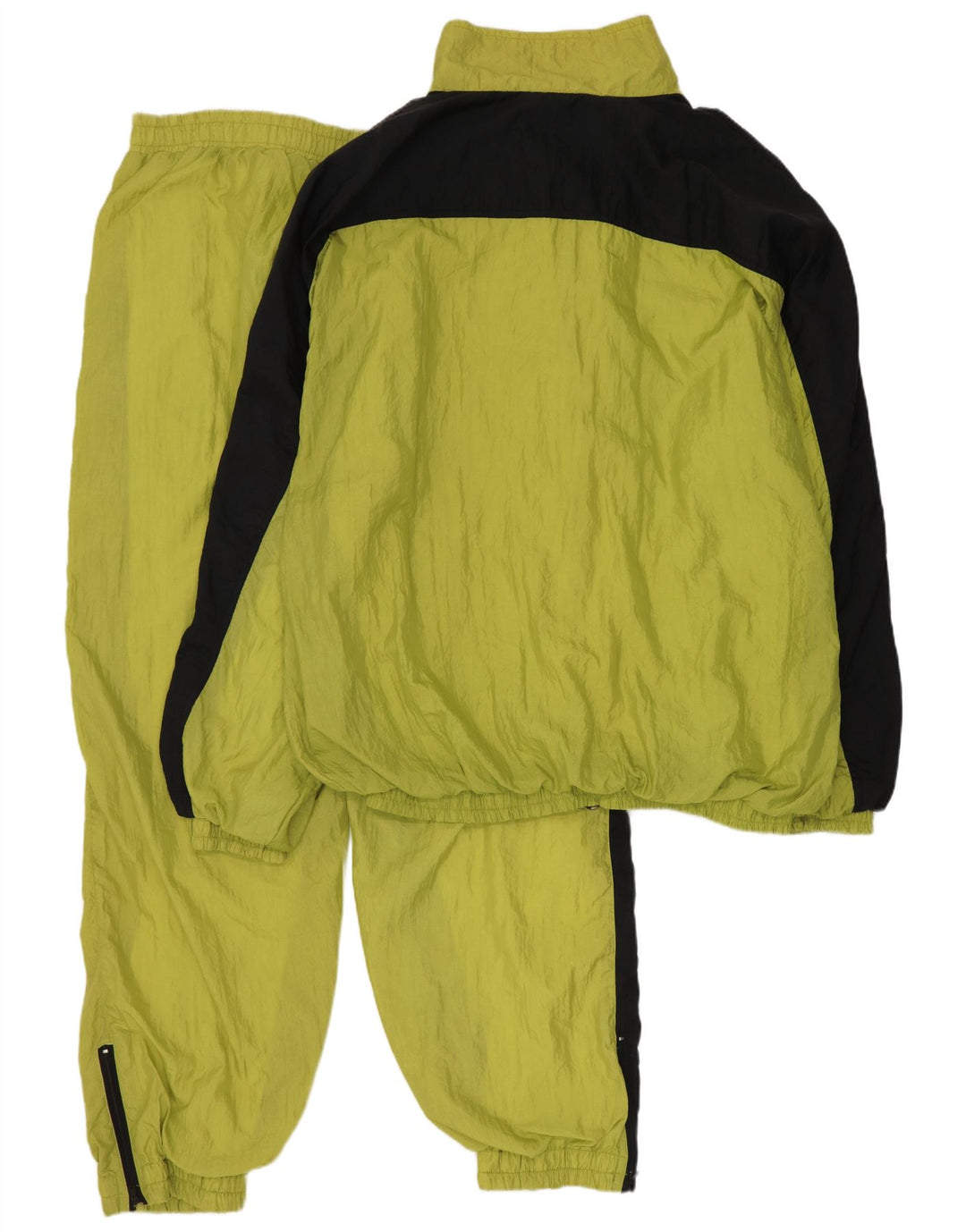 Fato de treino completo masculino vintage XL amarelo Colourblock Nylon
