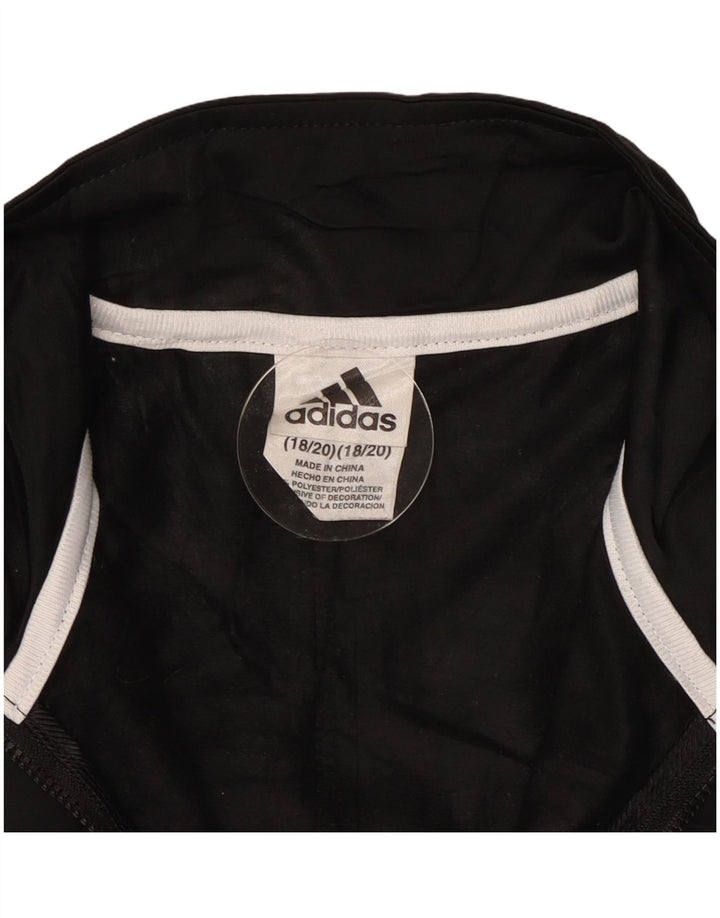 Casaco de treino Adidas Boys 13-14 anos preto poliéster