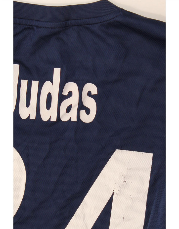 Top gráfico masculino NIKE Dri Fit manga comprida médio azul marinho colorblock
