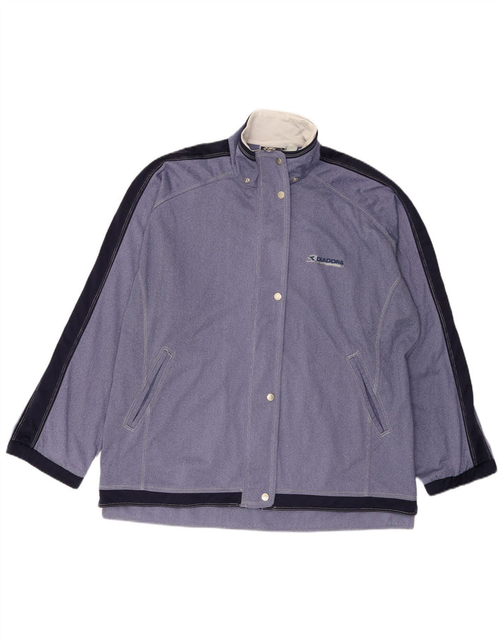 Diadora Womens Oversized Tracksuit Top Jacket UK 18 XL Azul Colourblock