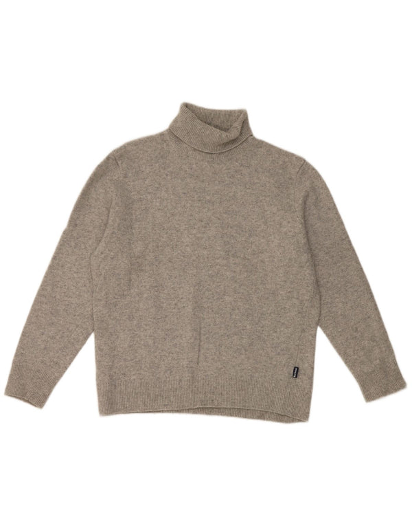 Suéter feminino Barbour com gola redonda Reino Unido 18 XL lã manchada cinza