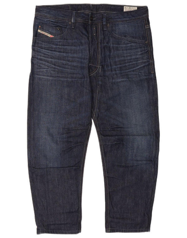 Diesel Mens Carrot Regular Capri Jeans W32 L22 Azul Marinho Algodão