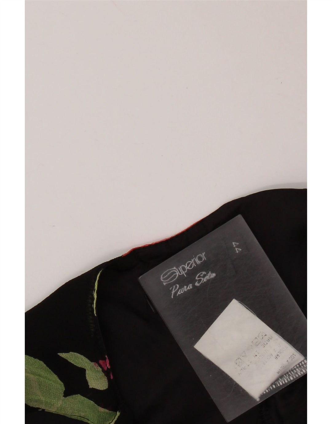 Vestido deslizante feminino SUPERIOR IT 44 seda floral preta média