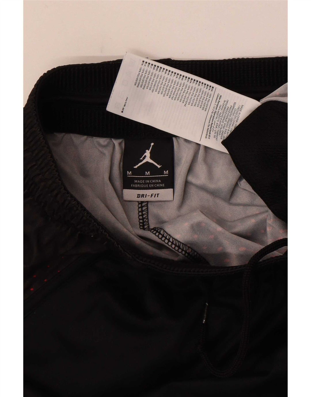 Shorts esportivos masculinos Jordan Dri Fit médio preto colorblock poliéster