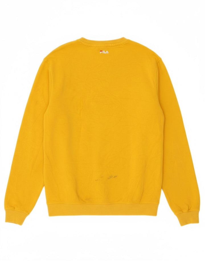 FILA Mens Graphic Moletom Jumper Pequeno Amarelo