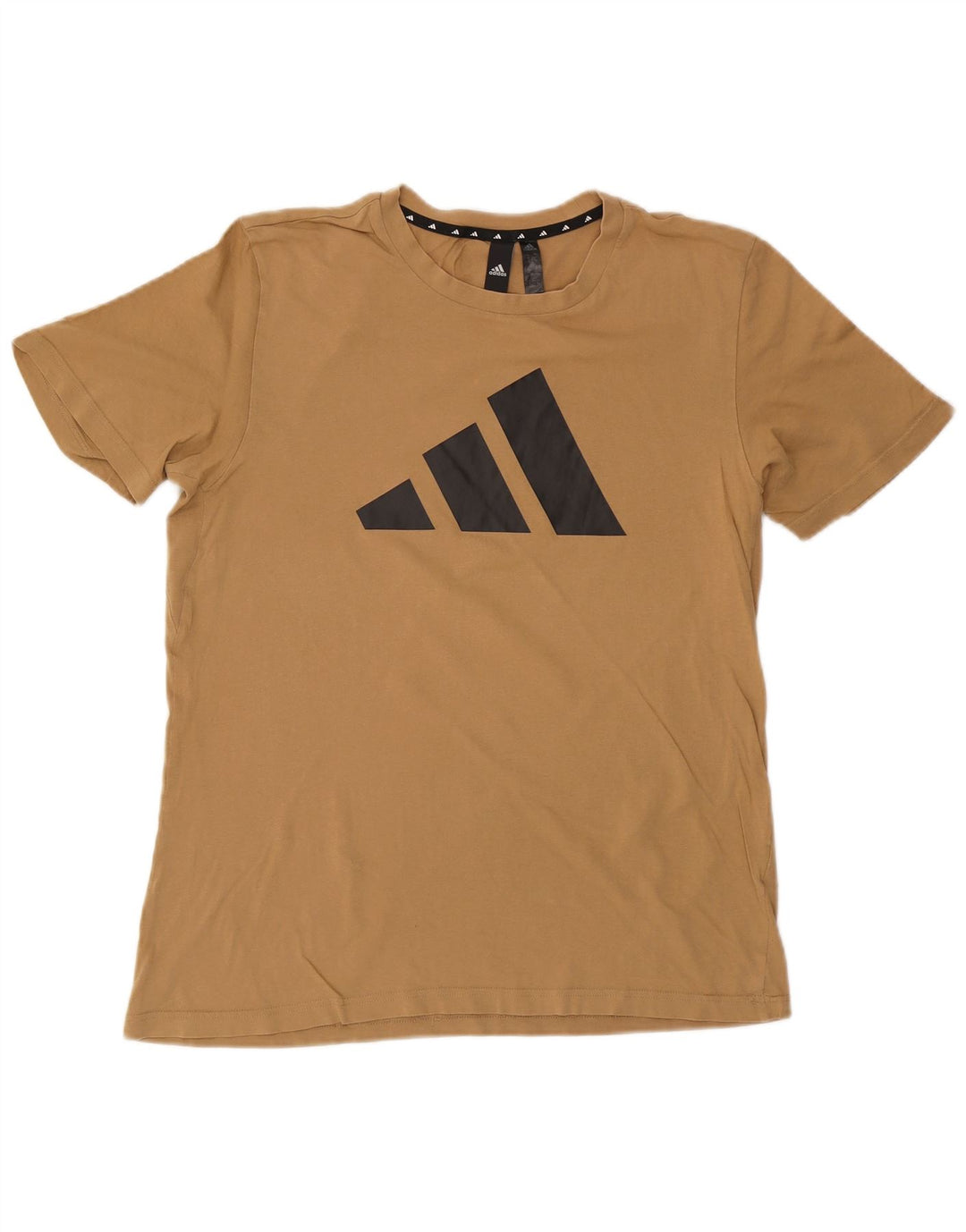 Adidas Mens Graphic T-Shirt Top Médio Algodão Bege