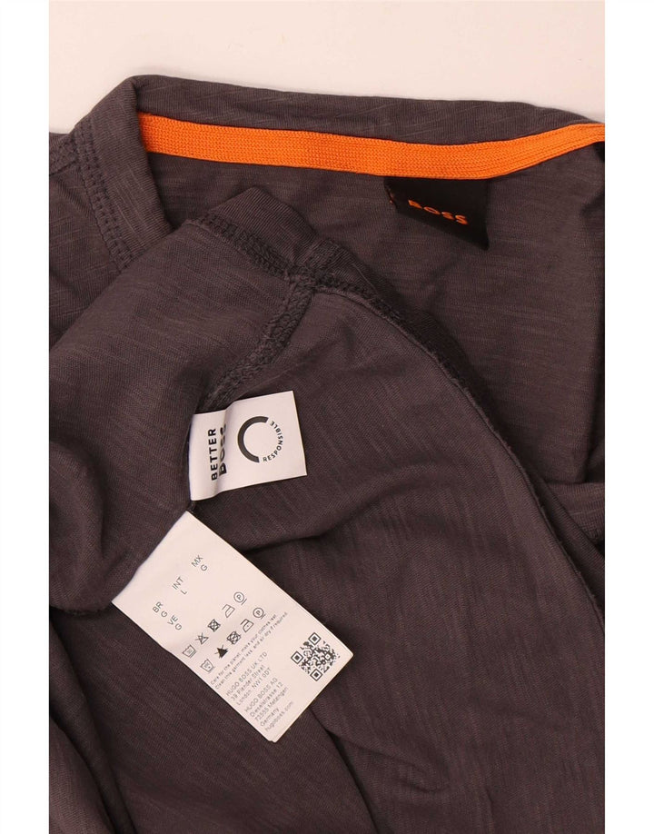 Camiseta masculina Hugo Boss grande algodão cinza