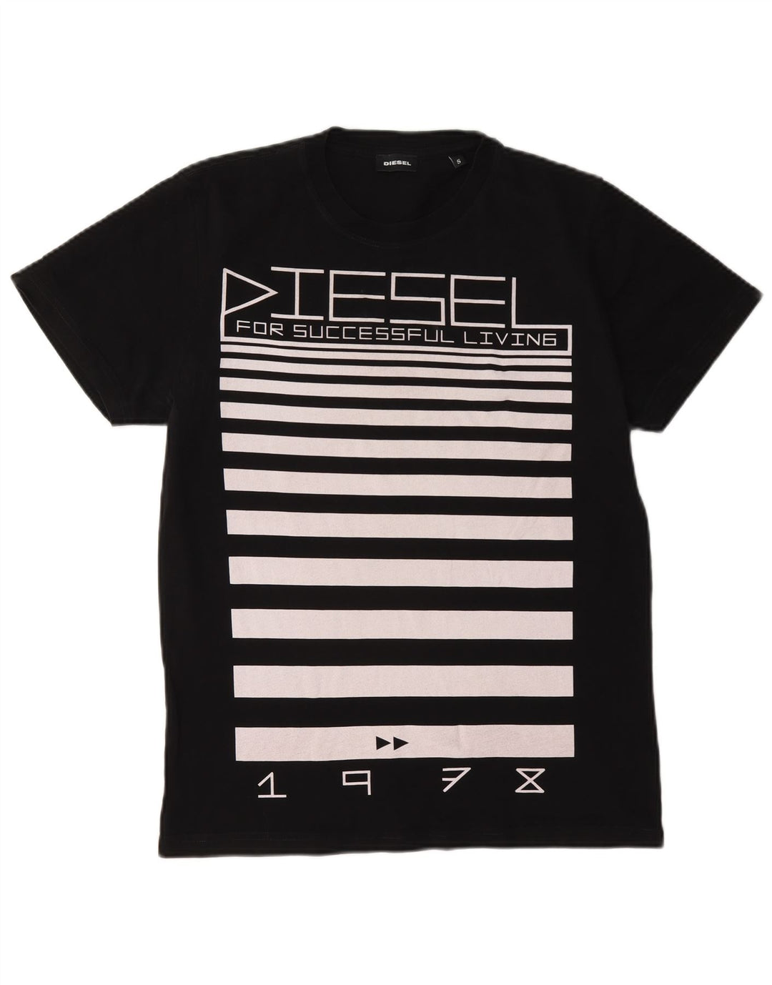 Diesel Camiseta Masculina Graphic Top Pequeno Preto