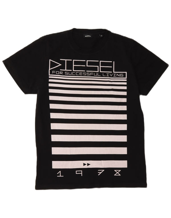Diesel Camiseta Masculina Graphic Top Pequeno Preto