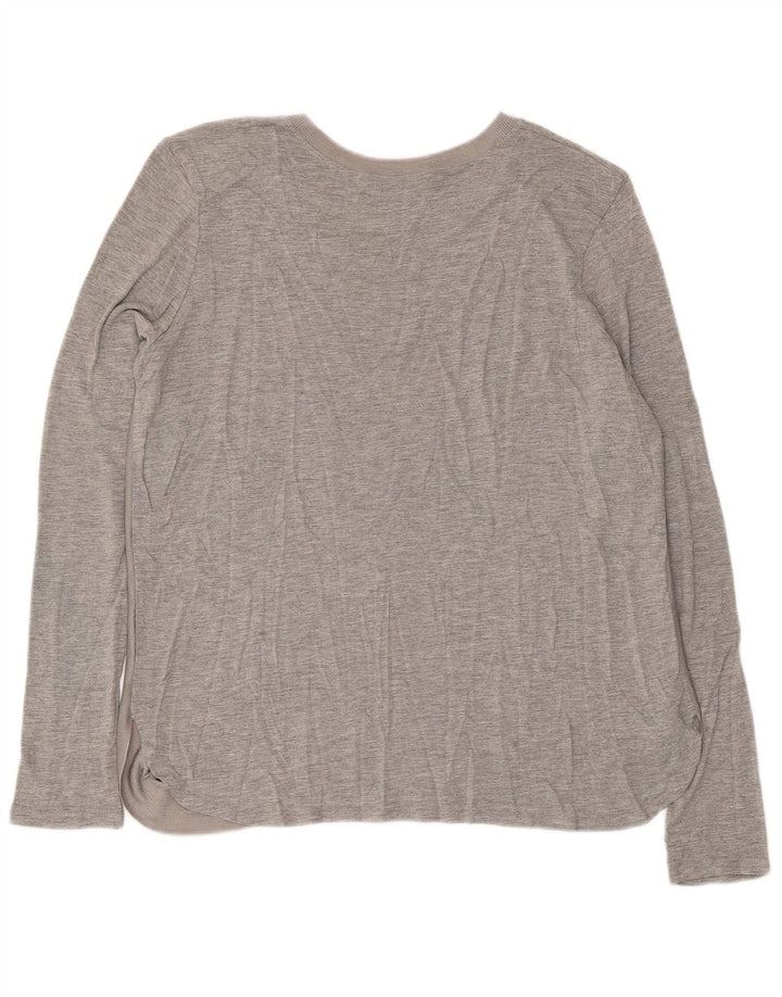 Top feminino Zara de manga comprida UK 16 grande cinza manchado