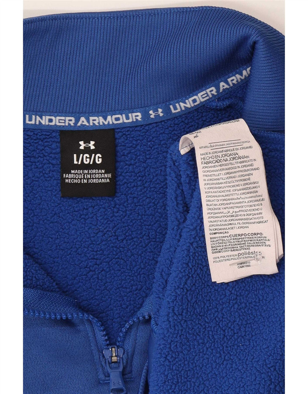 Under Armour Mens Crop Zip Neck Moletom Jumper Grande Azul Poliéster