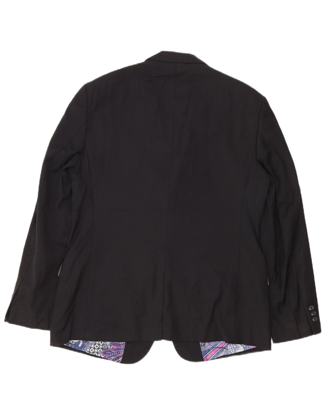 Jaqueta blazer masculina de 2 botões TED BAKER Reino Unido 42 XL lã preta