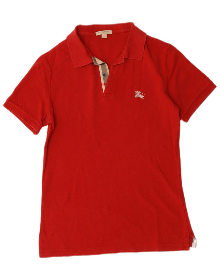 Camisa polo masculina Burberry XS de algodão vermelho