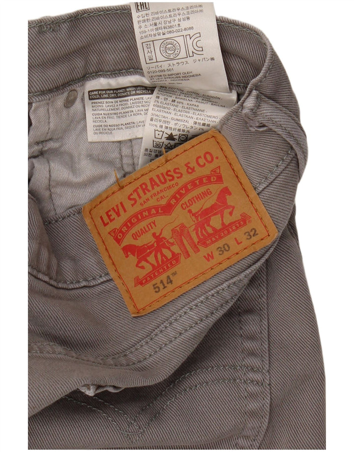 LEVI'S Masculino 514 Straight Jeans W30 L29 Algodão Cinza
