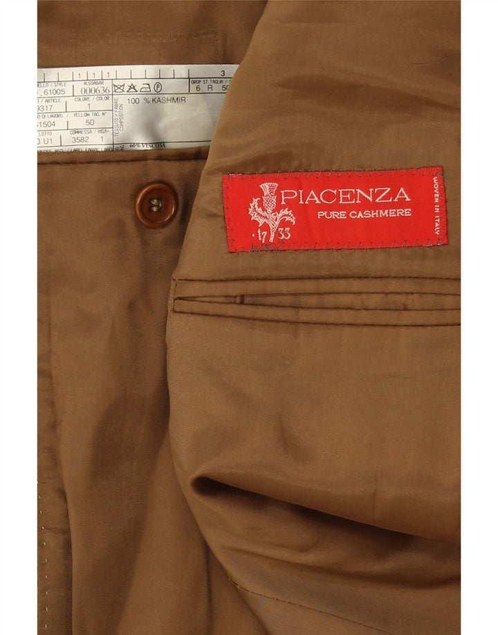 Jaqueta Blazer Masculina Piacenza com 3 Botões IT 50 Grande Caxemira Bege