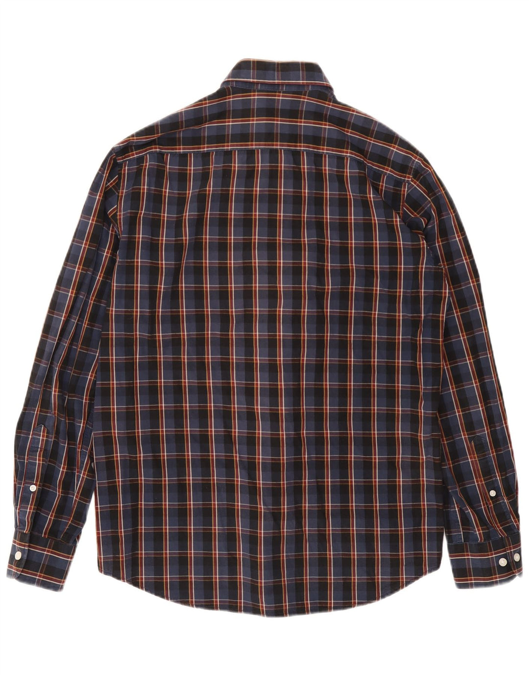 Camisa masculina Carrera grande algodão xadrez azul marinho