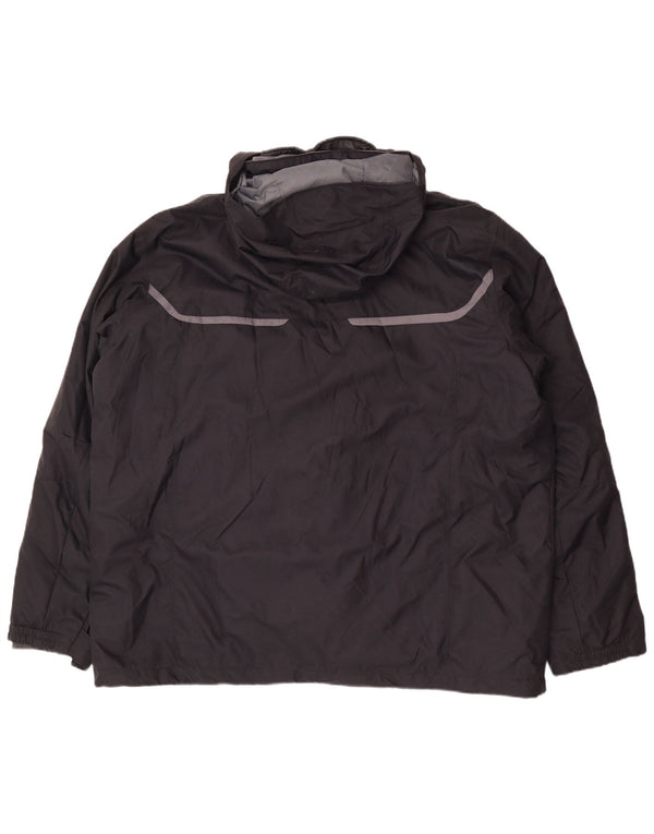 Jaqueta corta-vento masculina Columbia Omni-Tech com capuz Reino Unido 44 2XL preto nylon