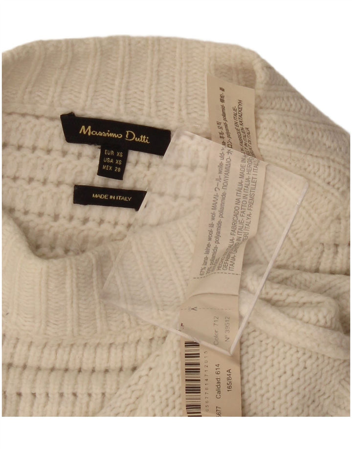 Suéter feminino MASSIMO DUTTI com gola tartaruga UK 6 XS branco
