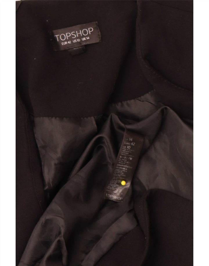 Jaqueta Blazer Feminina Topshop Reino Unido 14 Grande Poliéster Preto