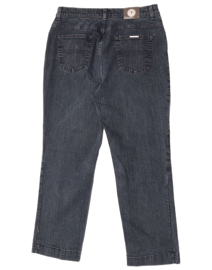 Trussardi Calça jeans reta masculina W33 L27 algodão azul