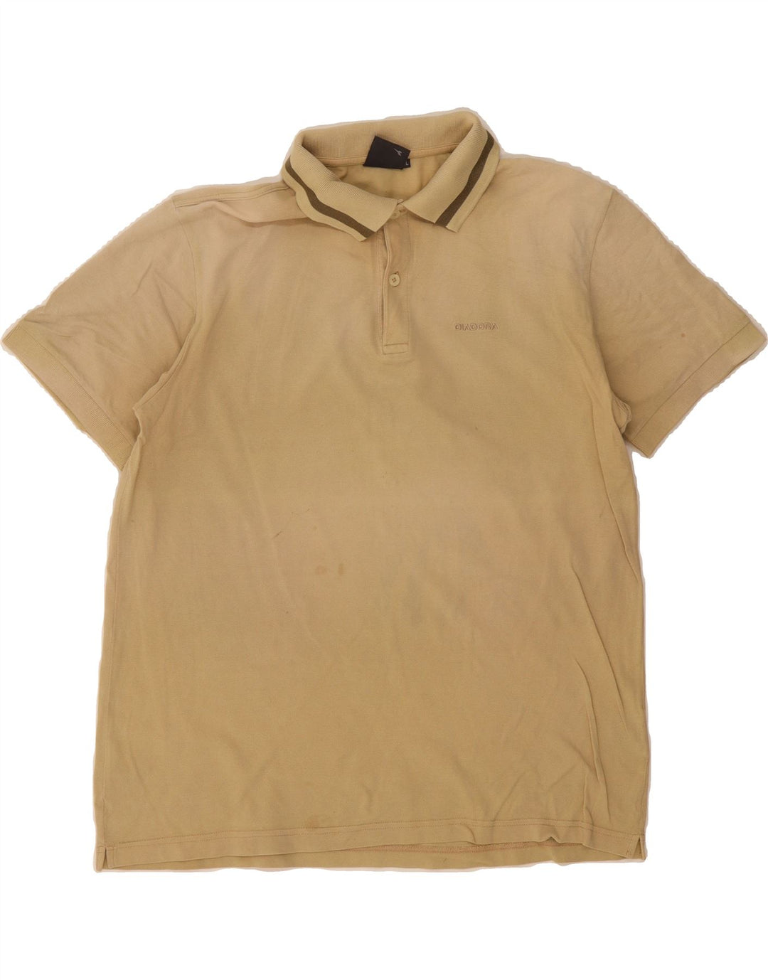 DIADORA Mens Polo Shirt XL Beige Cotton Vintage Diadora and Second-Hand Diadora from Messina Hembry 