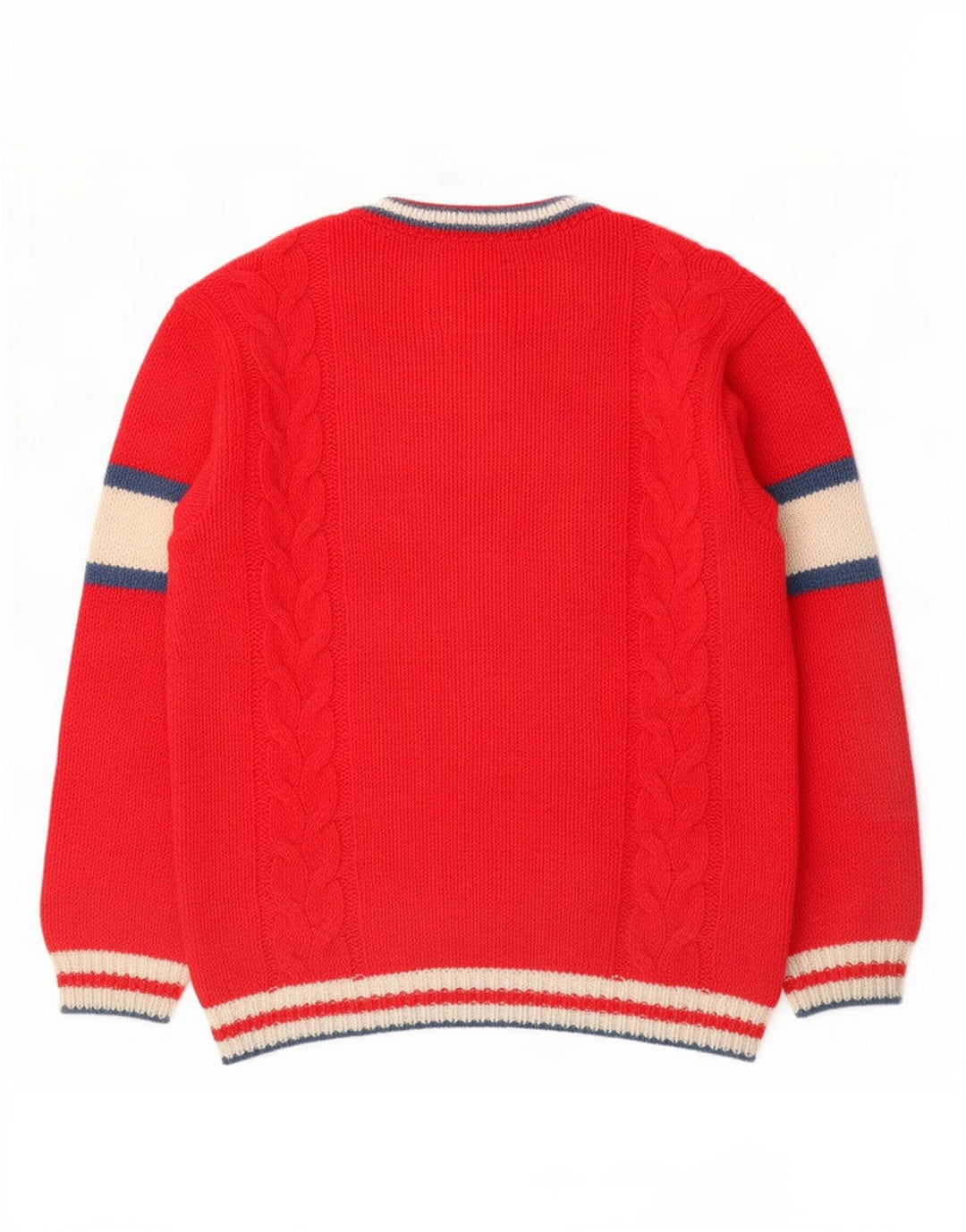 Suéter masculino Foxhound com gola V e decote em V médio bloco colorido vermelho